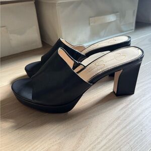 Jessica Simpson black chunky heels
